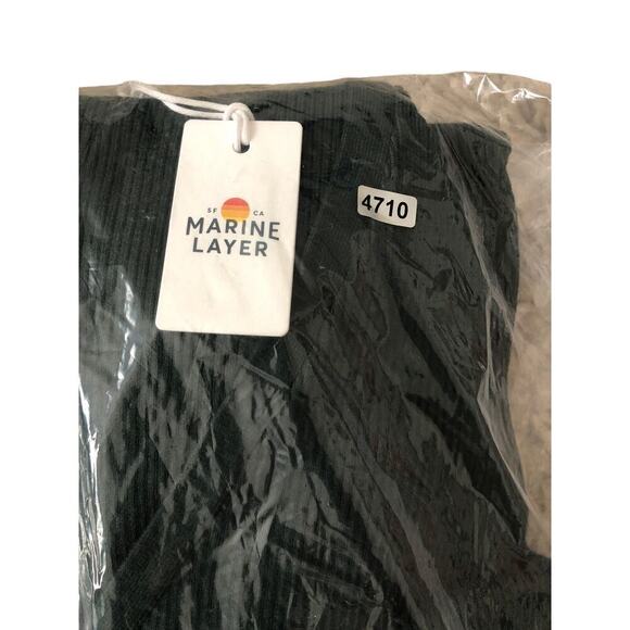 Marine Layer Brea Dress Rib Button Down Long Sleeve Midi Ponderosa Pine NWT L - Picture 4 of 7